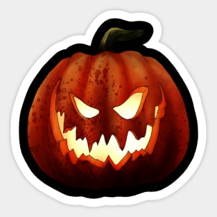 Scary Pumpkin Watercolor Sticker